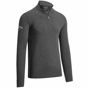 Performance Wear product cycling suitable endurance Callaway Merino Wool 1/4 Zip Pullover - Granite Heather