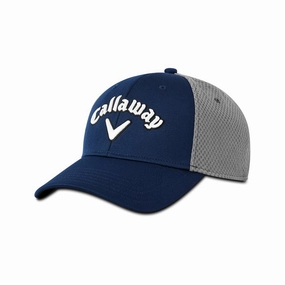 Farm Style Social Wear Callaway Mesh Fitted Cap - Navy/Silver/White