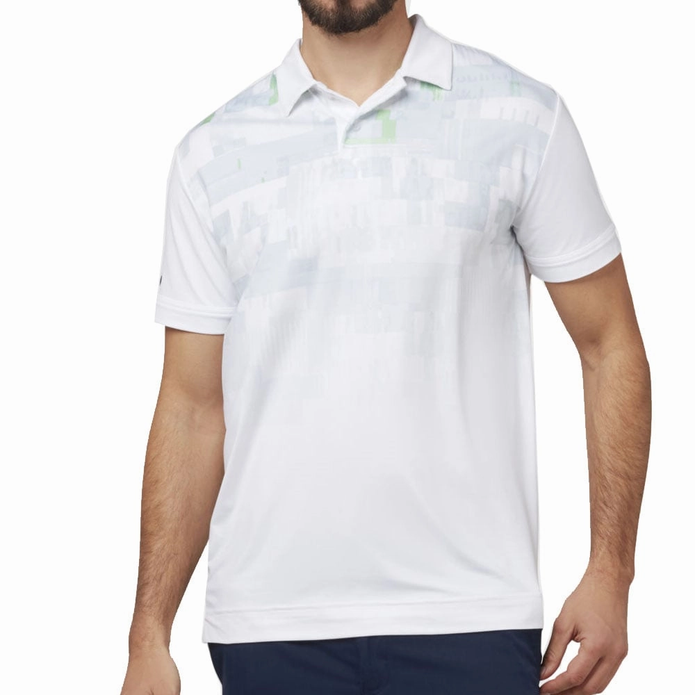Callaway Multi-Colour Glitched Print Polo Shirt - Bright White Weekend Comfort Timeless Fashion