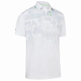Comfy Essentials Wear Sustainable production Callaway Multi-Colour Glitched Print Polo Shirt - Bright White