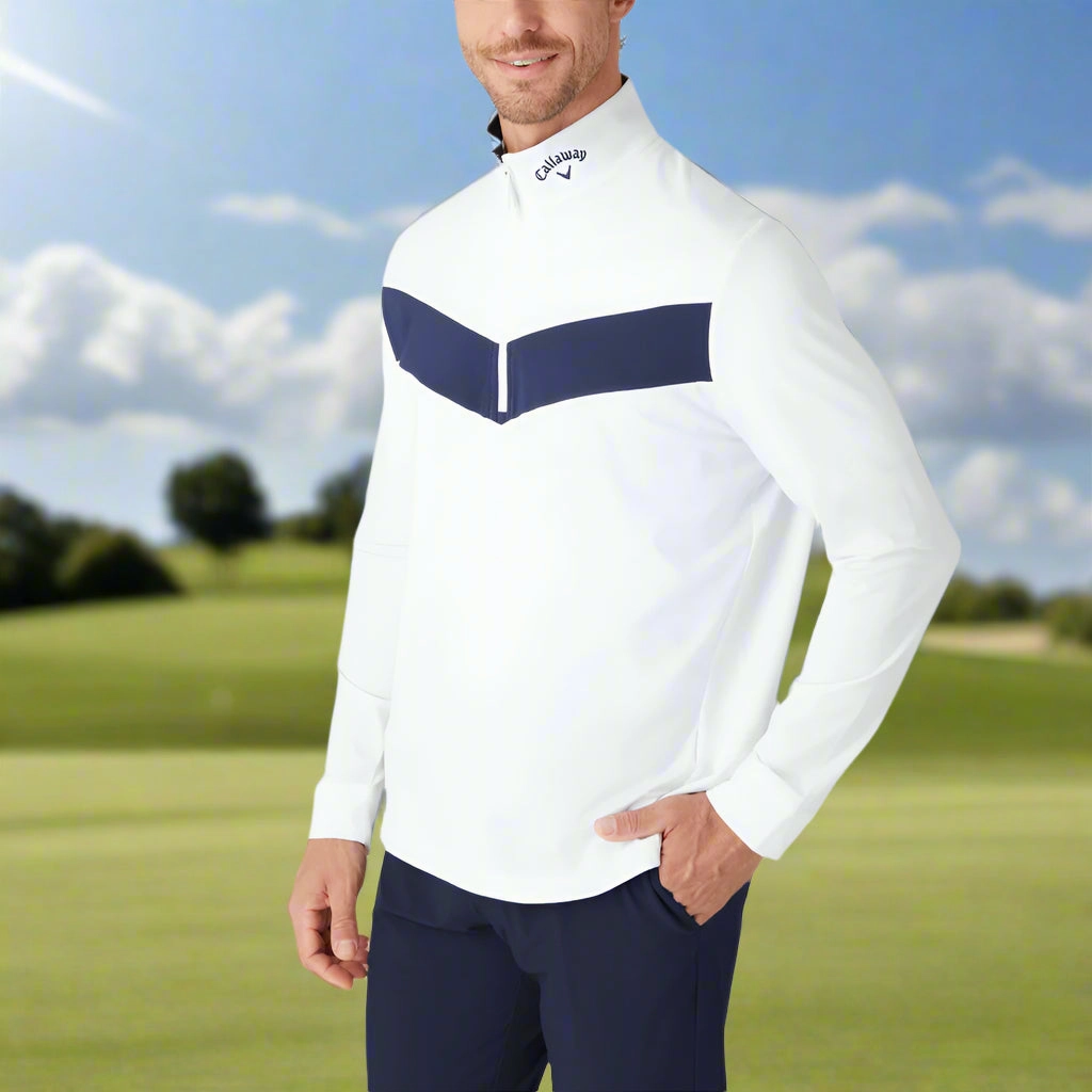 Trendy Style Everyday Essential Callaway Odyssey 1/4 Zip Pullover - Bright White