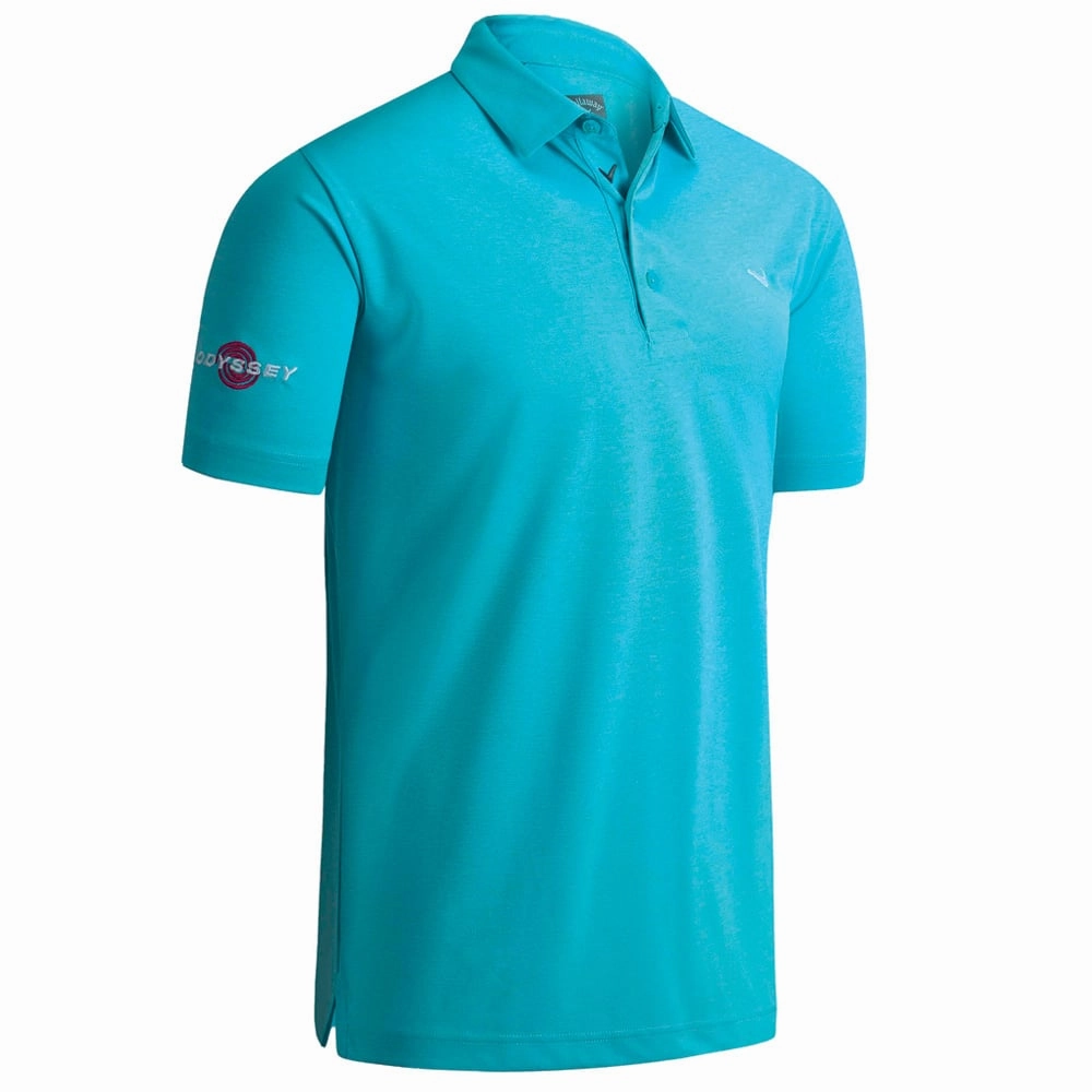 Callaway Odyssey Birdseye Polo Shirt - Blue Curacao Heather winter warmth Active Style Trend