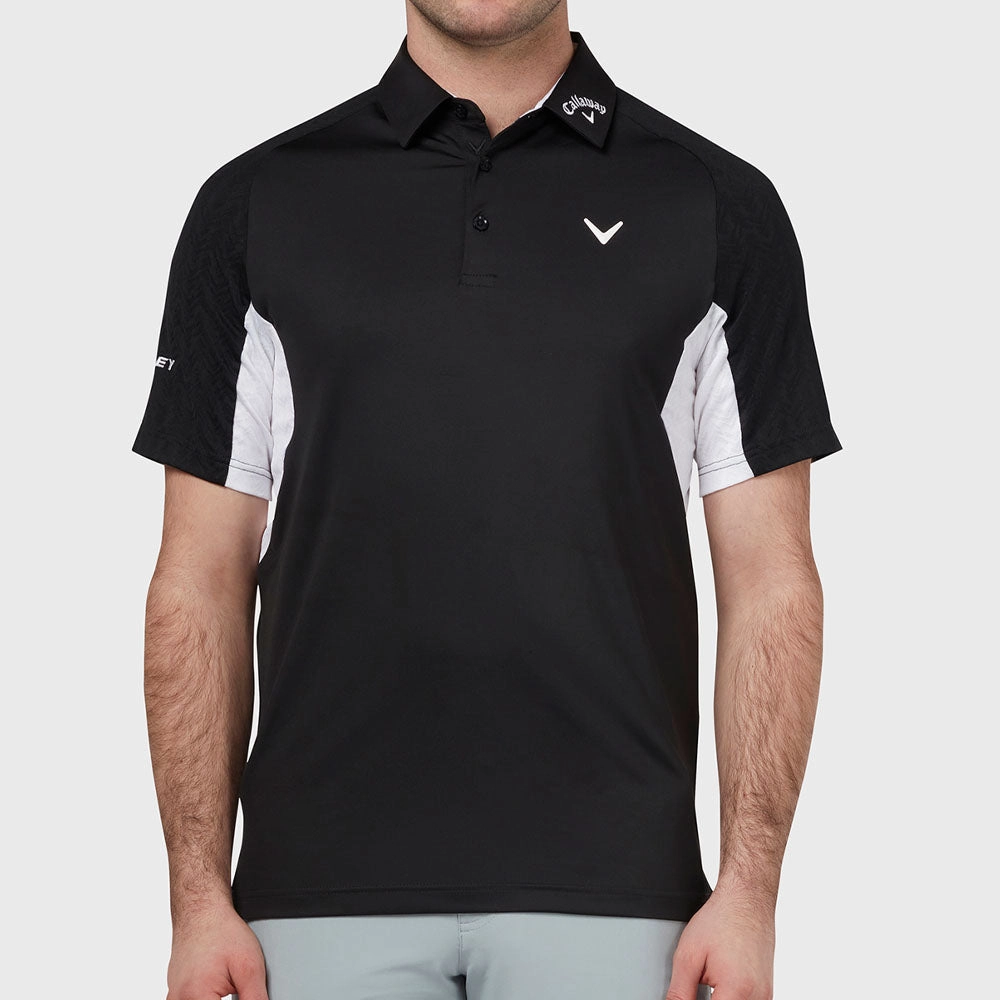 Stretch Fabric Technology Callaway Odyssey Blocked Polo Shirt - Caviar