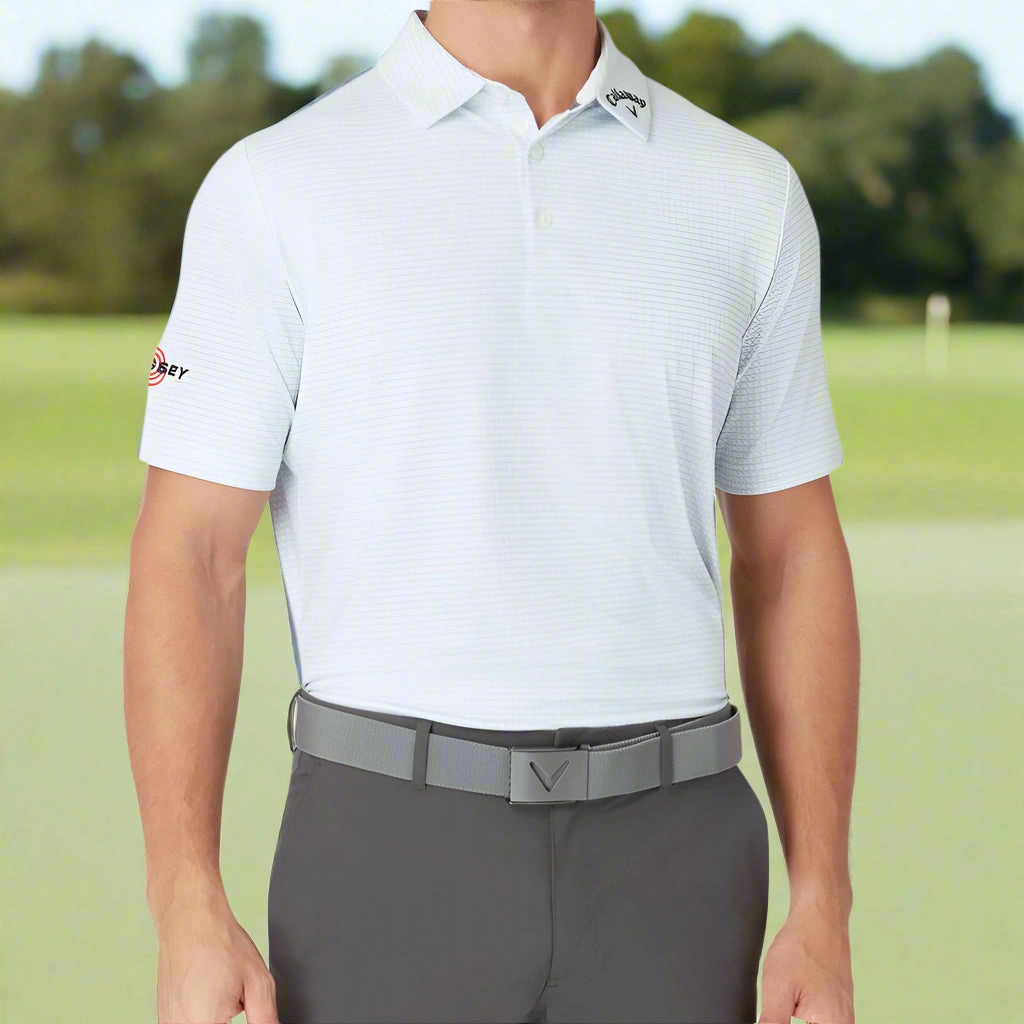 Callaway Odyssey Print Polo Shirt - Bright White Beaded details Casual Comfort Look