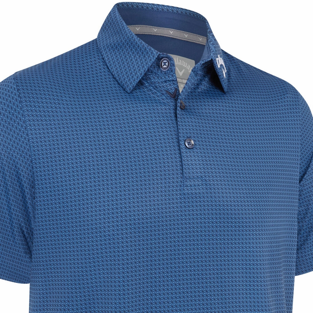 Callaway Odyssey Print Polo Shirt - Peacoat Breathable mesh lining Floral Pattern