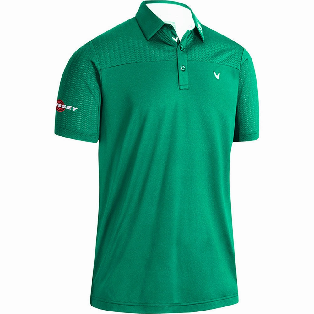 Beaded details Callaway Odyssey Ventilated Blocked Polo Shirt - Golf Green