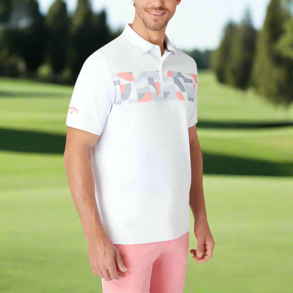 Relaxed Everyday Wear Lightweight Material Callaway Optical ??C?? Polo Shirt - Bright White