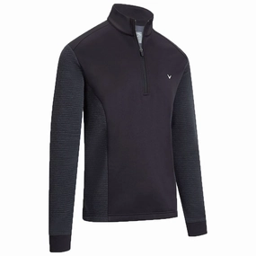 performance test Callaway Ottoman Fleece II Pullover Top - Caviar