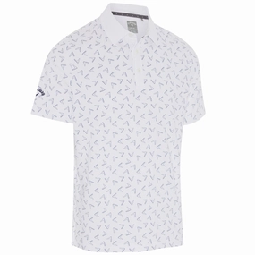Callaway Painted Chev Polo Shirt - Bright White Practical Wear Stretchable Fabric