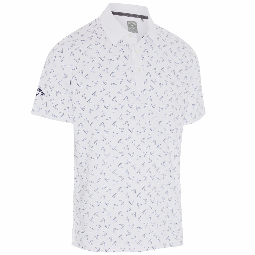 Callaway Painted Chev Polo Shirt - Bright White Practical Wear Stretchable Fabric