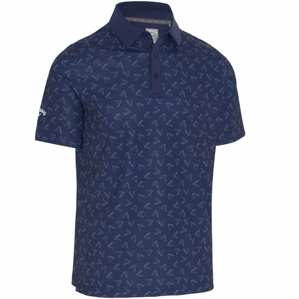 Callaway Painted Chev Polo Shirt - Peacoat Easy Layering
