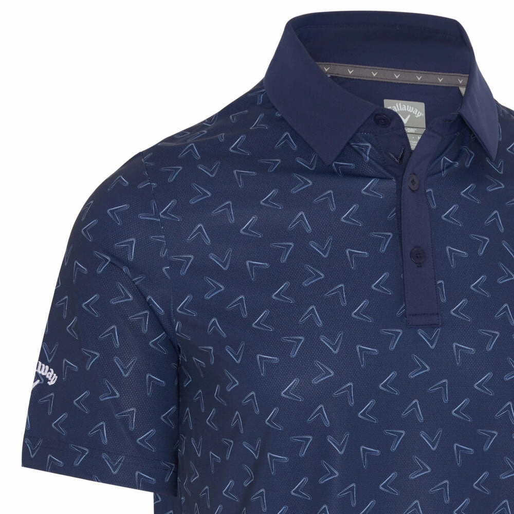 SlimFit Callaway Painted Chev Polo Shirt - Peacoat