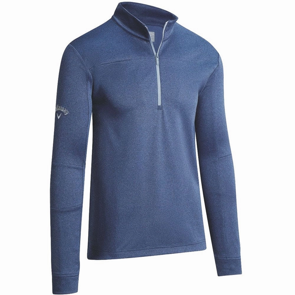 Chill Wear Callaway Pieced Waffle 1/4 Zip Fleece - Peacoat