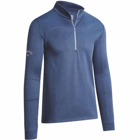 Soft Wearable Callaway Pieced Waffle 1/4 Zip Fleece - Peacoat