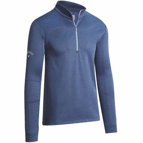 product development Callaway Pierced Waffle 1/4 Zip Pullover - Peacoat Heather