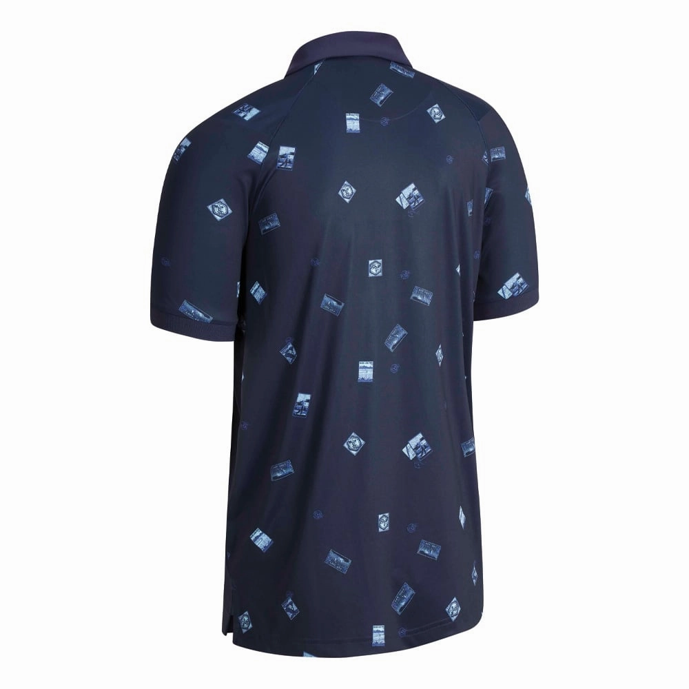 NonIrritatingTags Callaway Postcard Printed Polo Shirt - Peacoat
