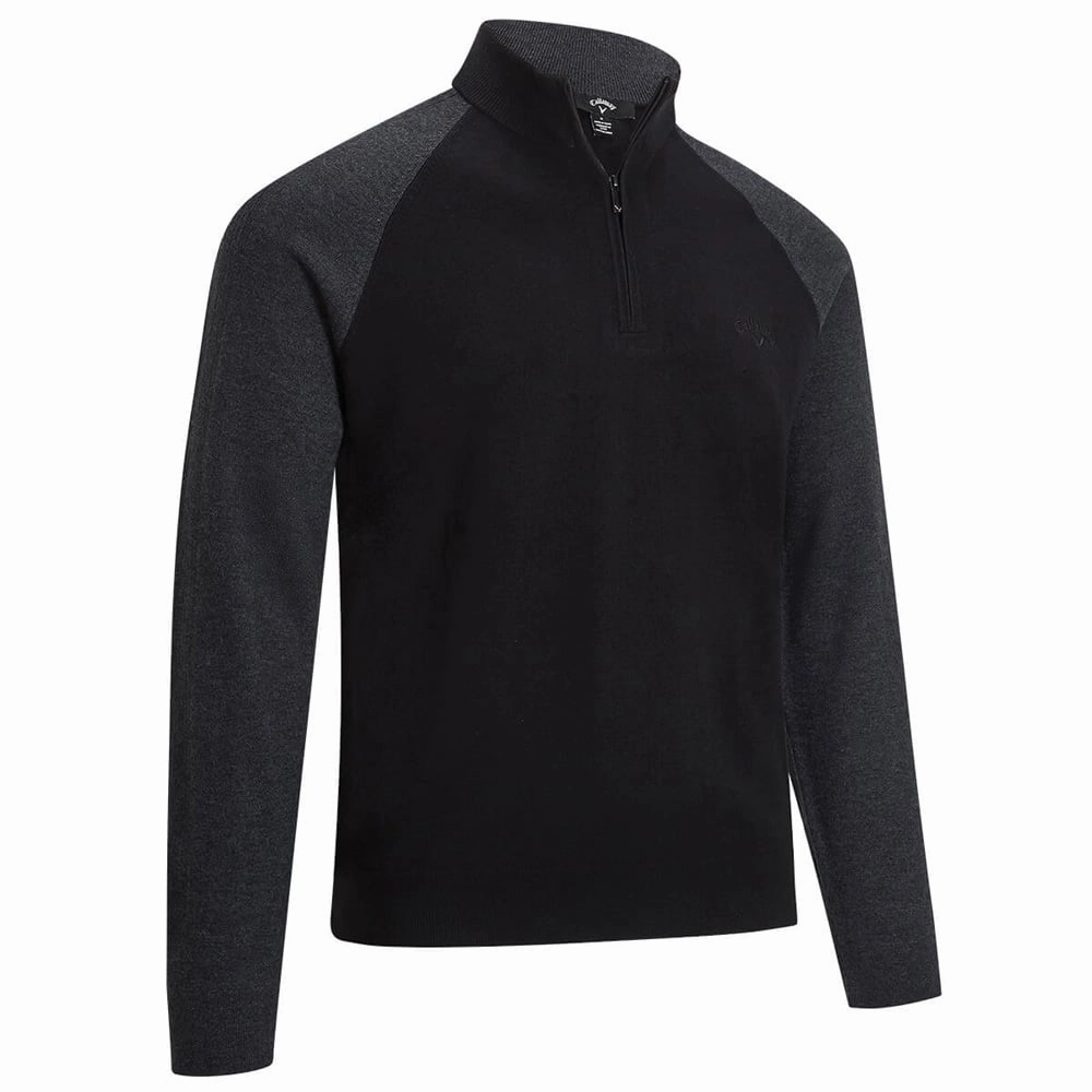 Callaway Raglan 1/4 zip Long Sleeve Mock - True Black Beach Wear product pearl elegance