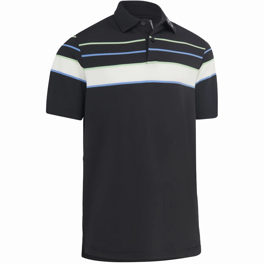 Callaway Resort Ventilated Shoulder Block Polo Shirt - Caviar Eco Friendly Material Pocket Detailing