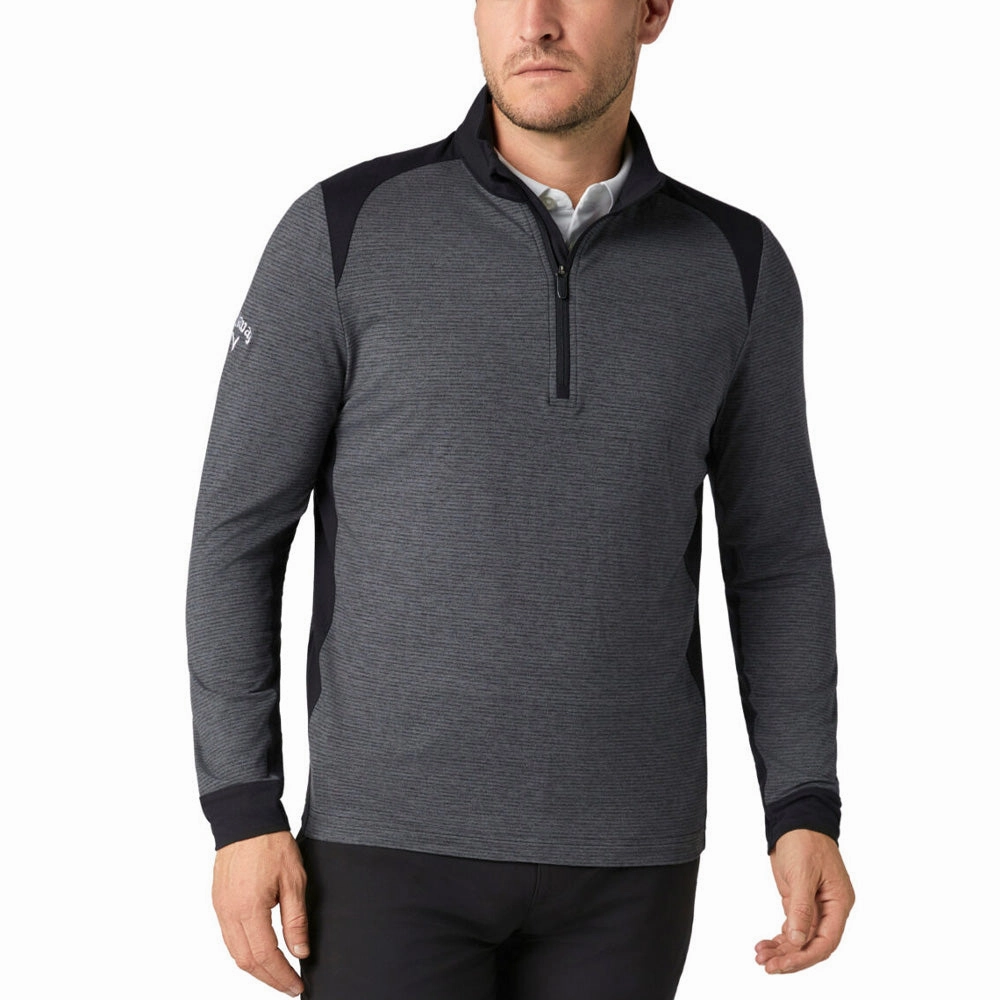 Callaway Soft Touch Blocked 1/4 Zip - Black Heather goes with sweatpants Mass produced