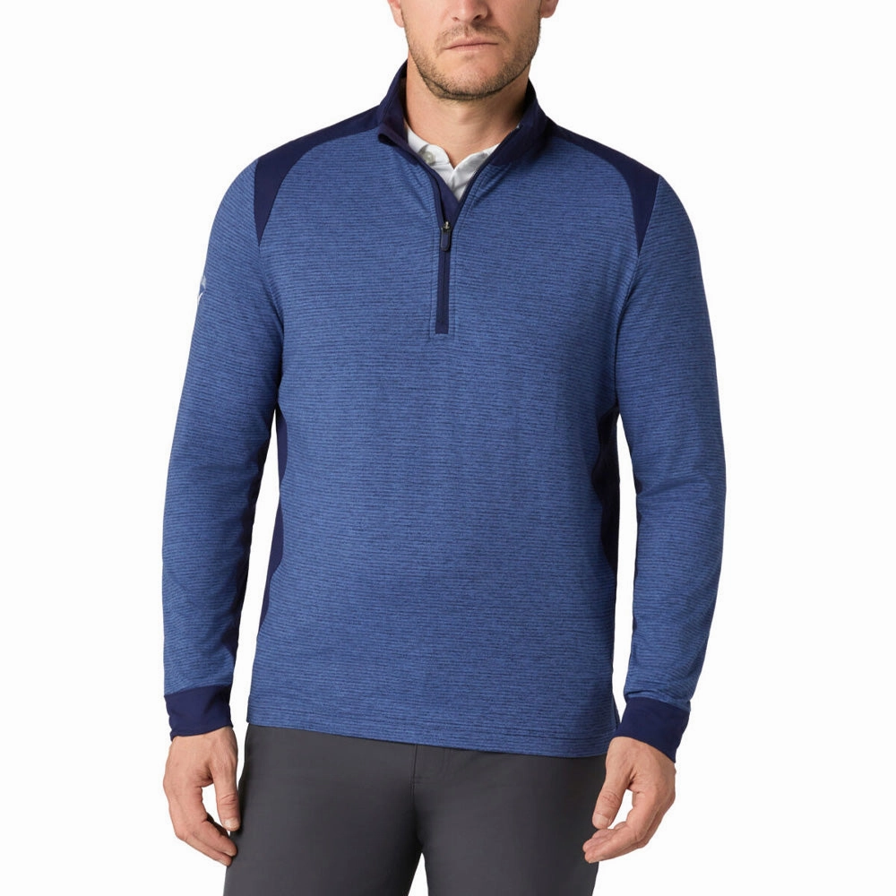 active top Callaway Soft Touch Blocked 1/4 Zip - Peacoat Heather