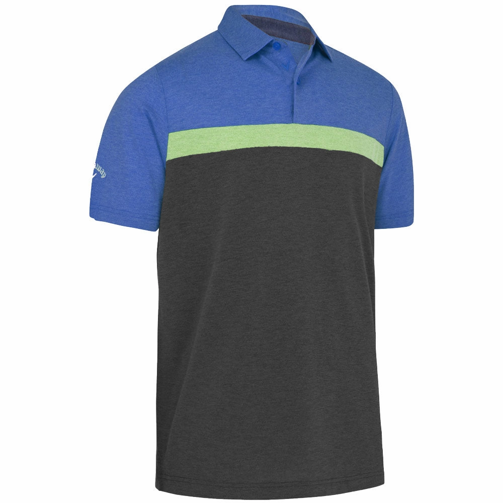 Ultra Soft Blended Textile Chic Comfort Wear Callaway Soft Touch Colour Block Polo Shirt - Magnetic Blue Heather