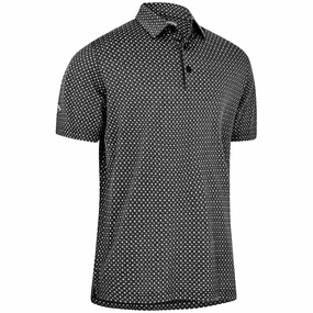 Callaway Soft Touch Micro Print Polo Shirt - Black Heather Standard Body Fit Eco Certified Textile