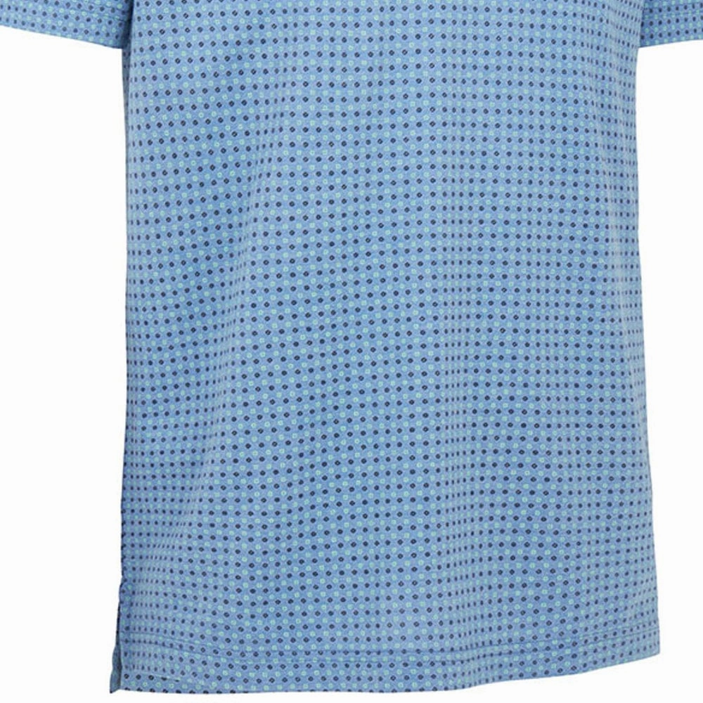 Layerable Look Callaway Soft Touch Micro Print Polo Shirt - Magnetic Blue Heather