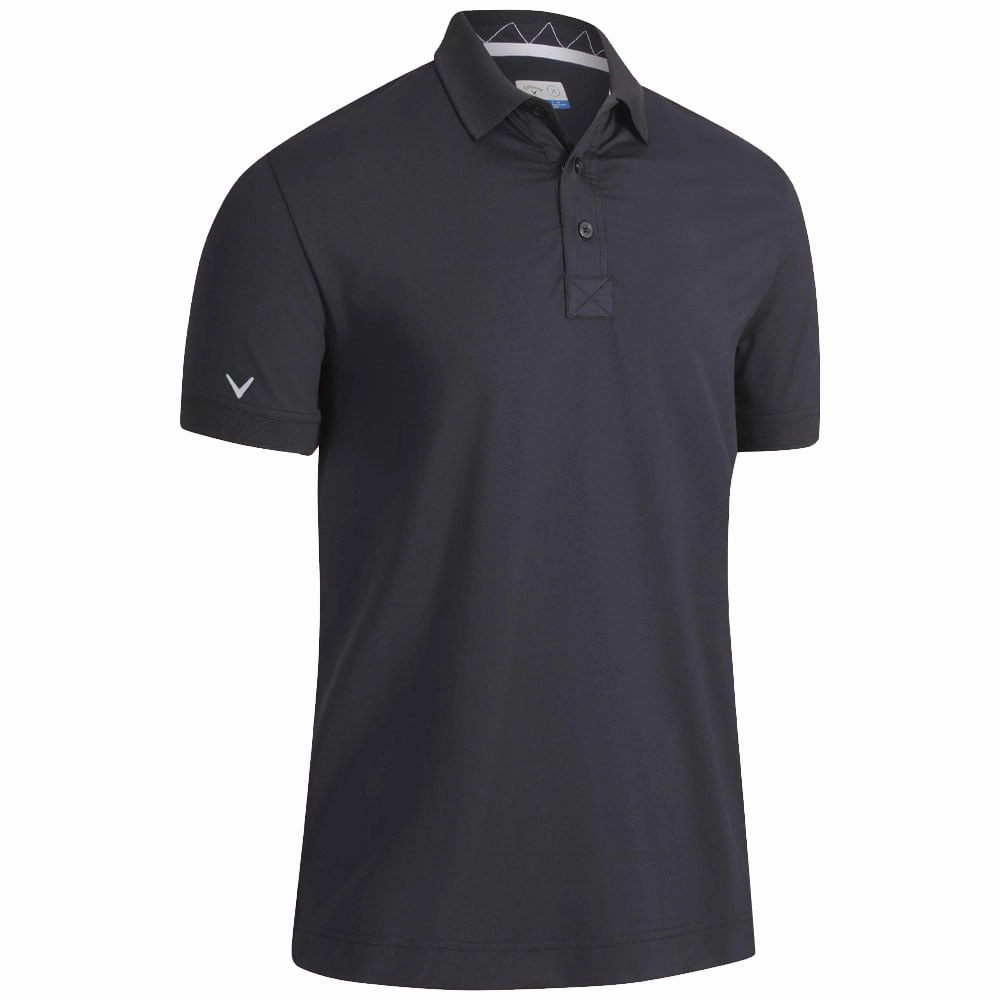 Casual Wearable Quick-Drying Shirt Callaway Solid Ribbed Polo Shirt - Caviar
