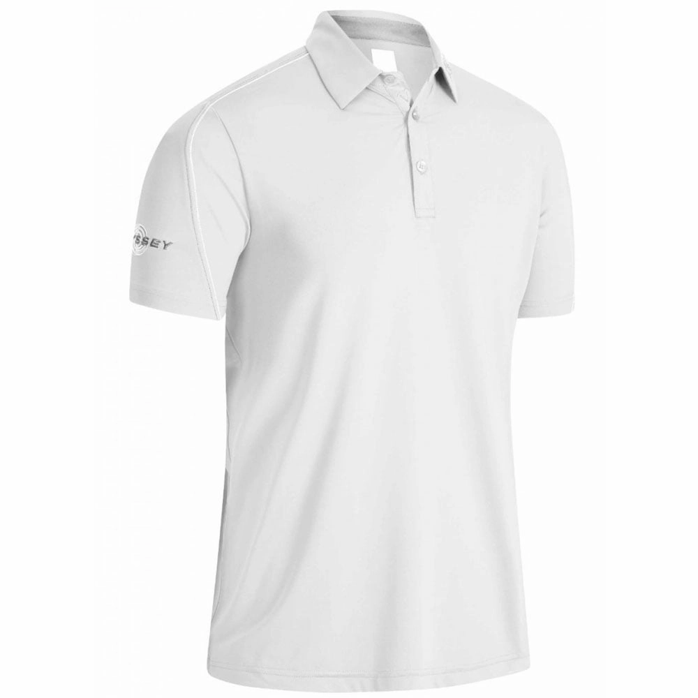 college Callaway Stitched Colour Block Polo Shirt - Bright White