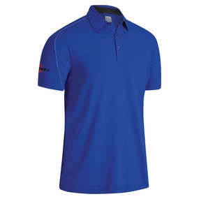 Outdoor Comfort Style Casual Layers Callaway Stitched Colour Block Polo Shirt - Egyptian Blue