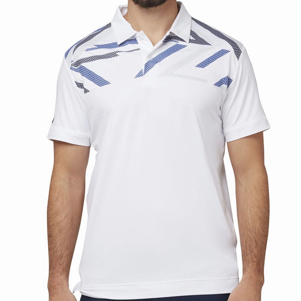 Callaway Street Mural Textured Print Polo Shirt - Bright White theater visit