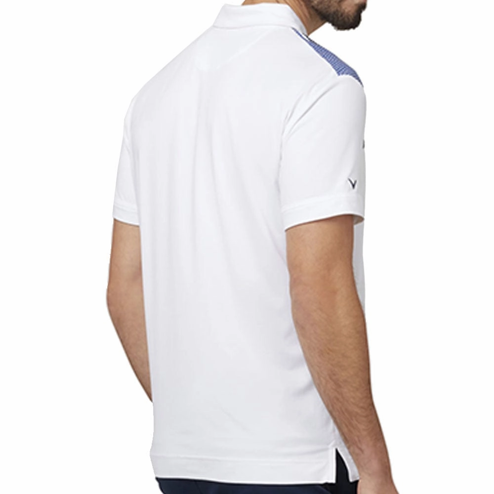 AntiStaticFinish Callaway Street Mural Textured Print Polo Shirt - Bright White