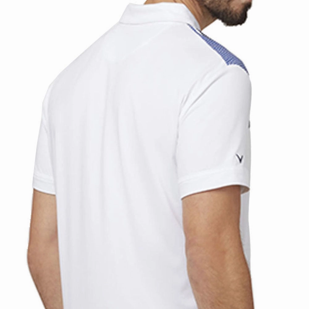Callaway Street Mural Textured Print Polo Shirt - Bright White Quality Layer Fashion Layer