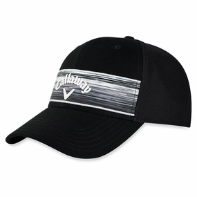Callaway Stripe Mesh Adjustable Cap - Black Modern Cut Weekend Essential