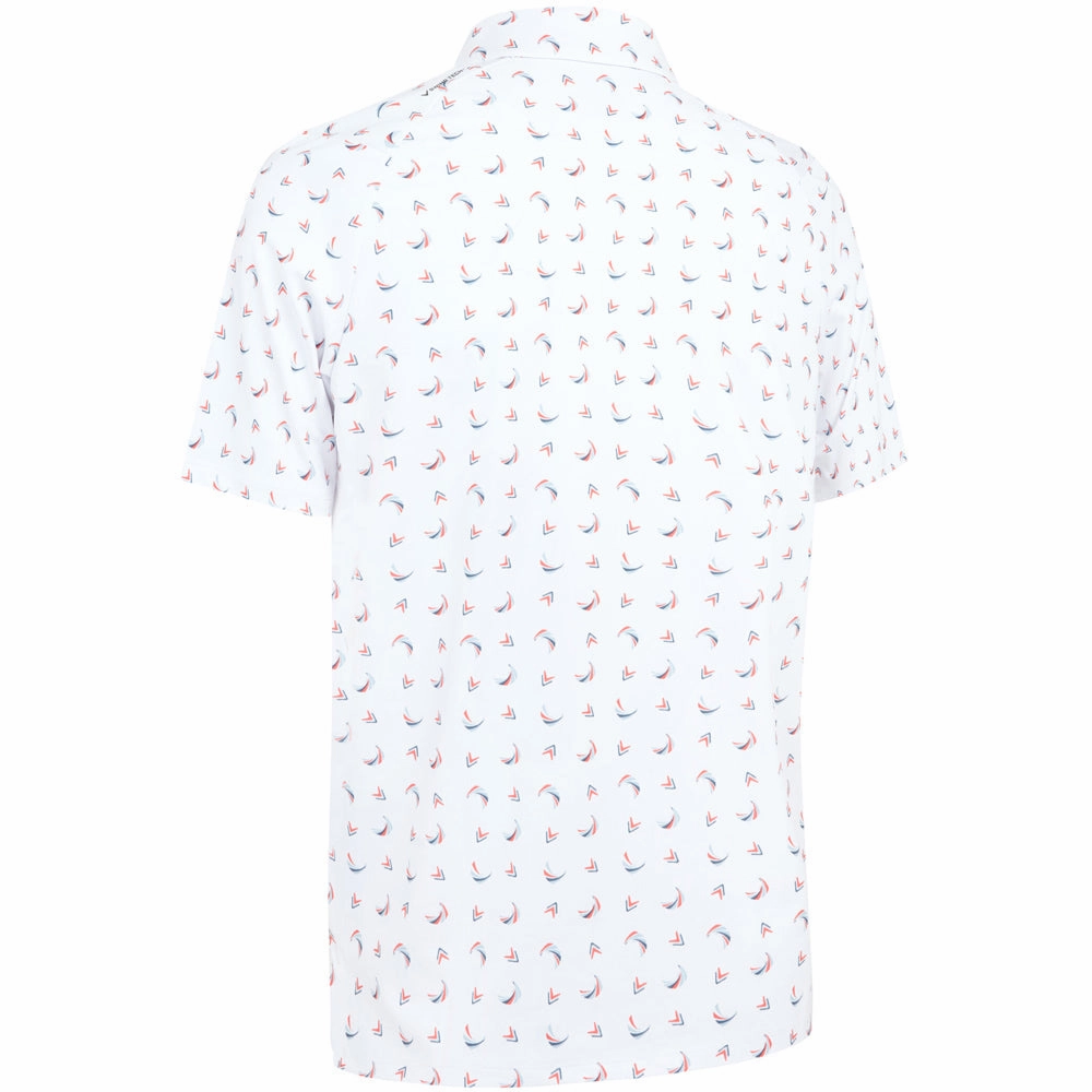 Classic Crew Neck Smart Wear Callaway Swing Chev Polo Shirt - Bright White