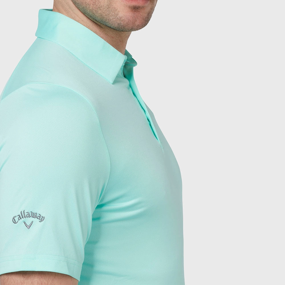 UPF Rated Fabric Functional Look Callaway Swing Tech Solid Polo Shirt - Aruba Blue