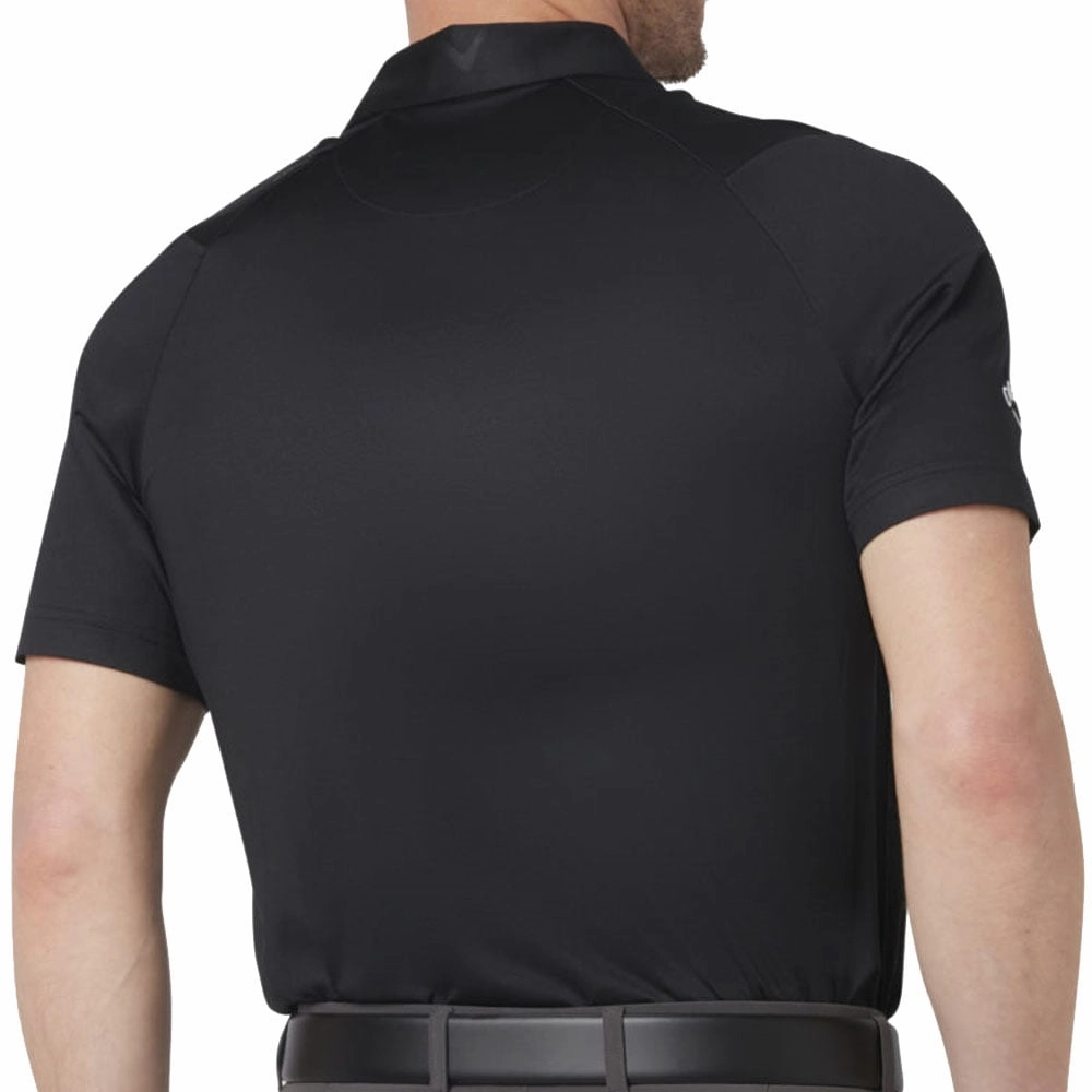 Callaway Swing Tech Solid Print Polo Shirt - Caviar Non Restrictive Fit Breathable Wearable