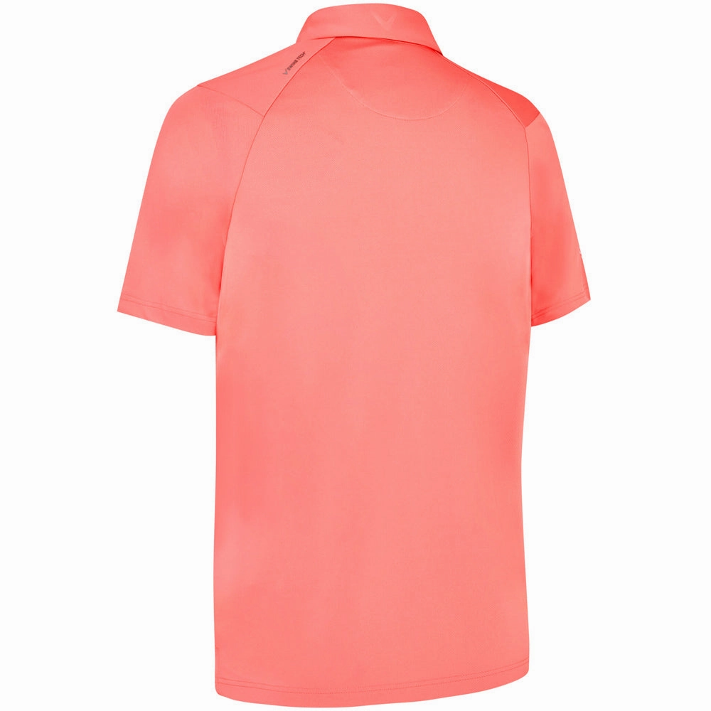 Callaway Swingtech Solid Polo Shirt - Strawberry Pink Abrasion Resistant Fabric Chic and Soft