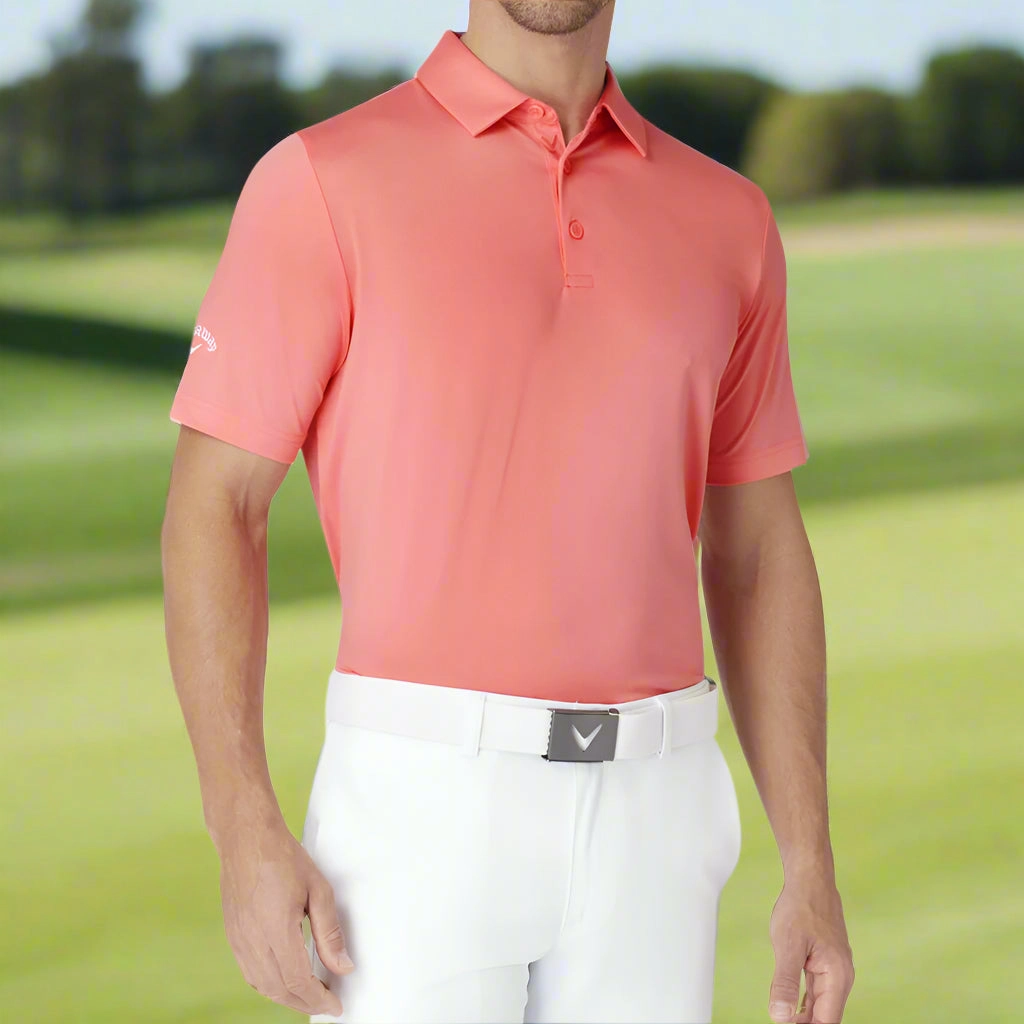 Practical Comfort Callaway Swingtech Solid Polo Shirt - Strawberry Pink