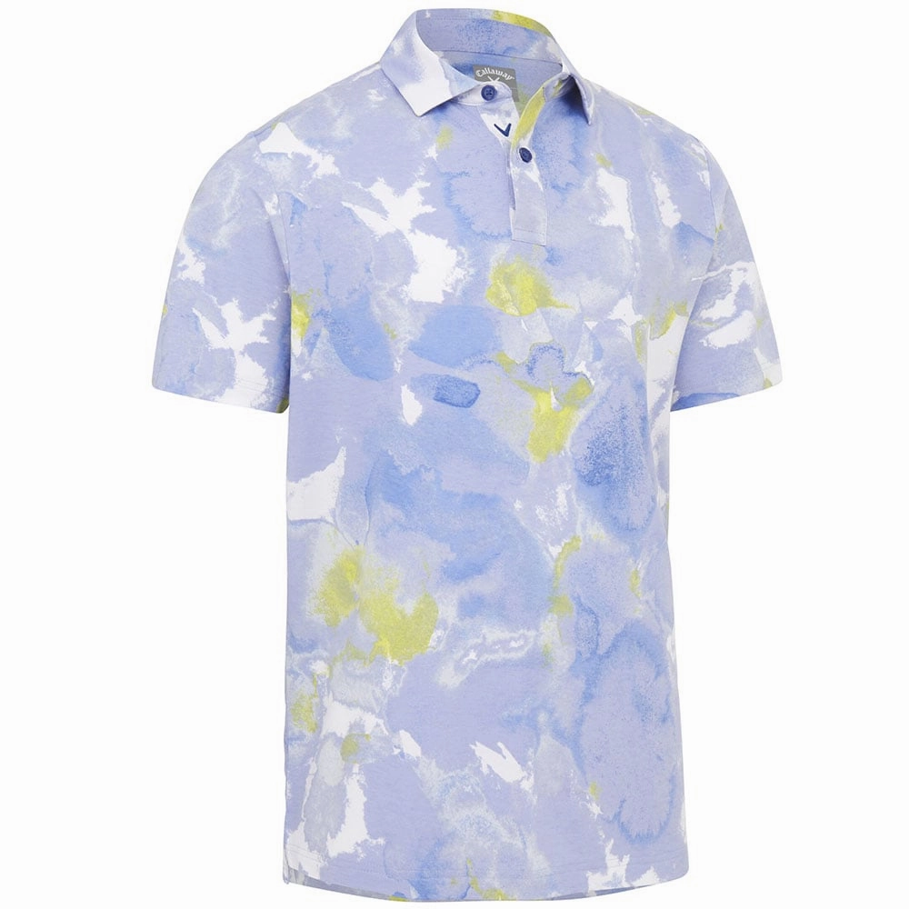 Micro Perforated Fabric Callaway Thermal Dye Print Polo Shirt - Mazarine Blue