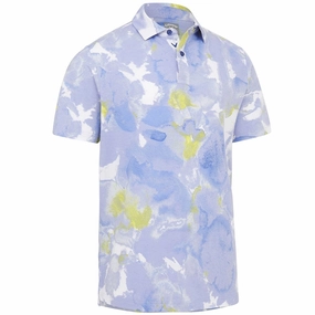 Micro Perforated Fabric Callaway Thermal Dye Print Polo Shirt - Mazarine Blue