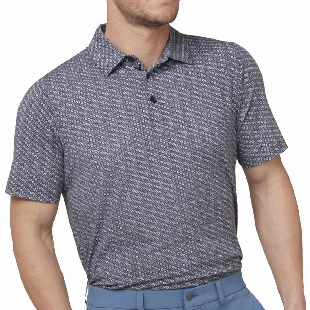 Printed design Outdoor Comfort Callaway Tie Dye Foulard Print Polo Shirt - Caviar