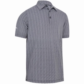 Callaway Tie Dye Foulard Print Polo Shirt - Caviar Sophisticated Casual NonRestrictiveCut