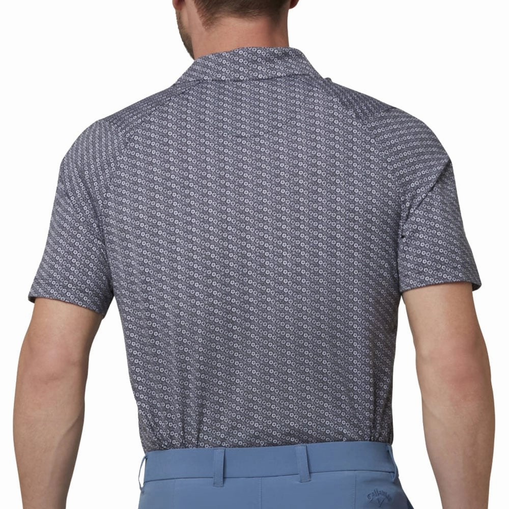 Callaway Tie Dye Foulard Print Polo Shirt - Caviar RibbedNeckBanding Scoop neck