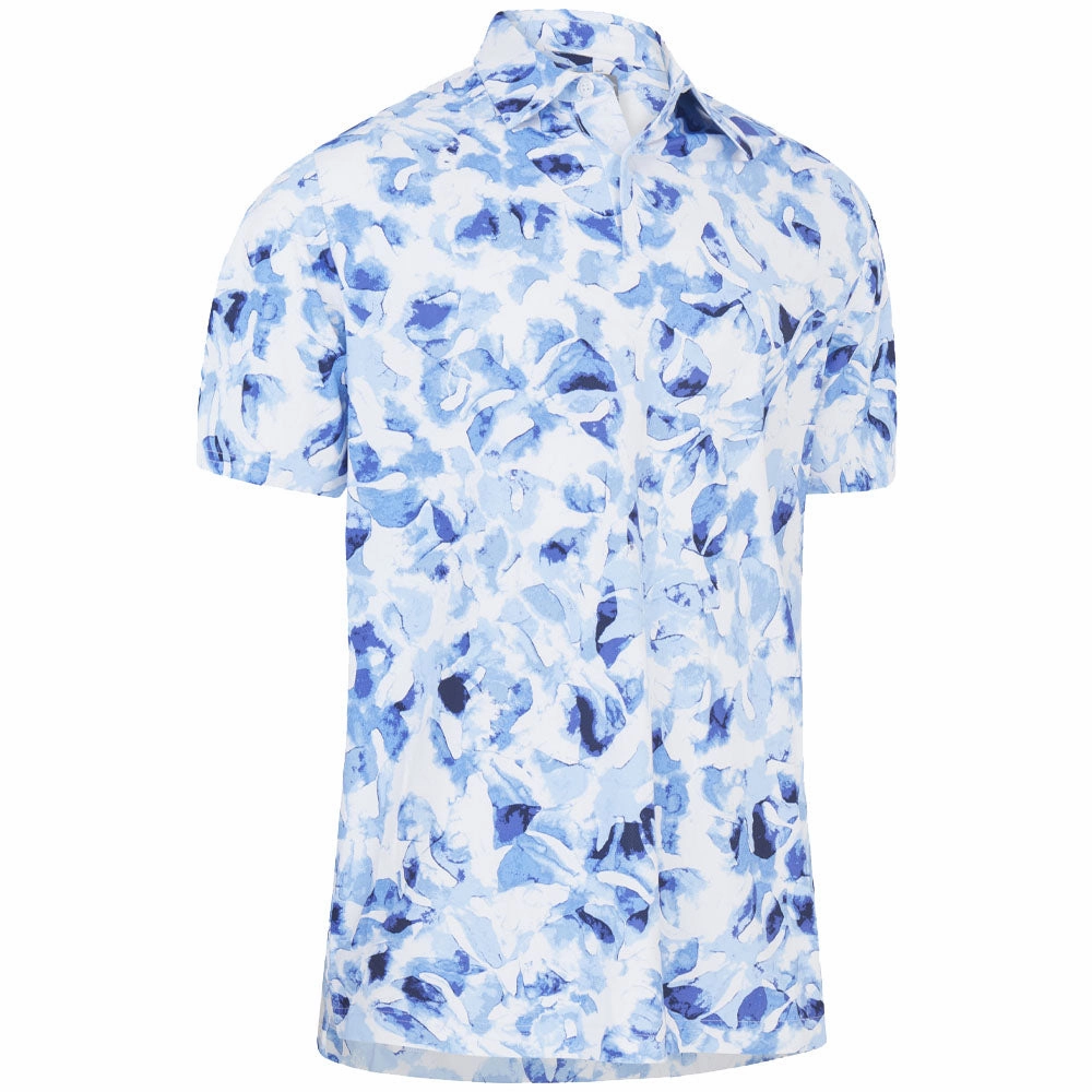 Natural Fiber Blend Versatile Option Callaway Tie Dye Leaf Pint Polo Shirt - Bright White