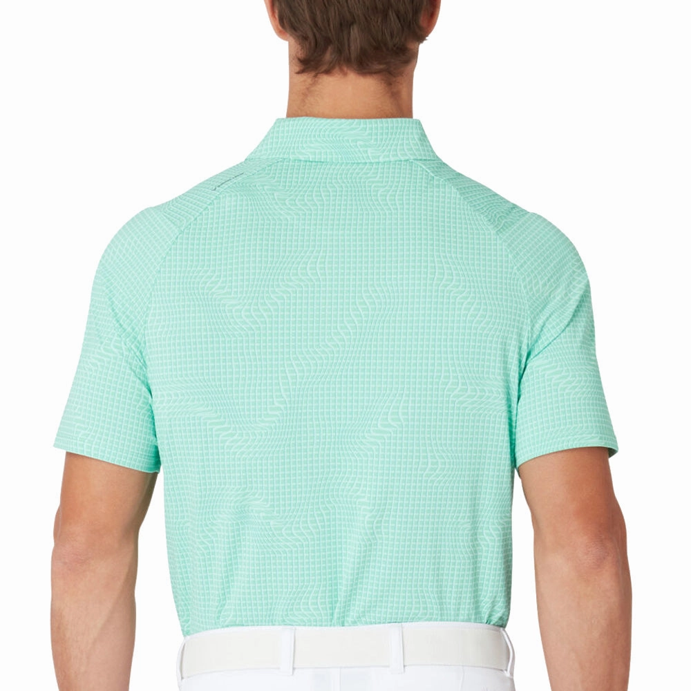 Callaway Warped Gingham Print Polo Shirt - Neptune Green Smart Layer