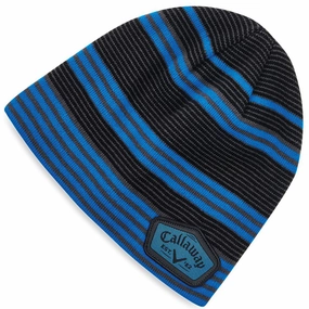 Photo Friendly Beach Ready Callaway Winter Chill Beanie Hat - Black/Royal/Charcoal