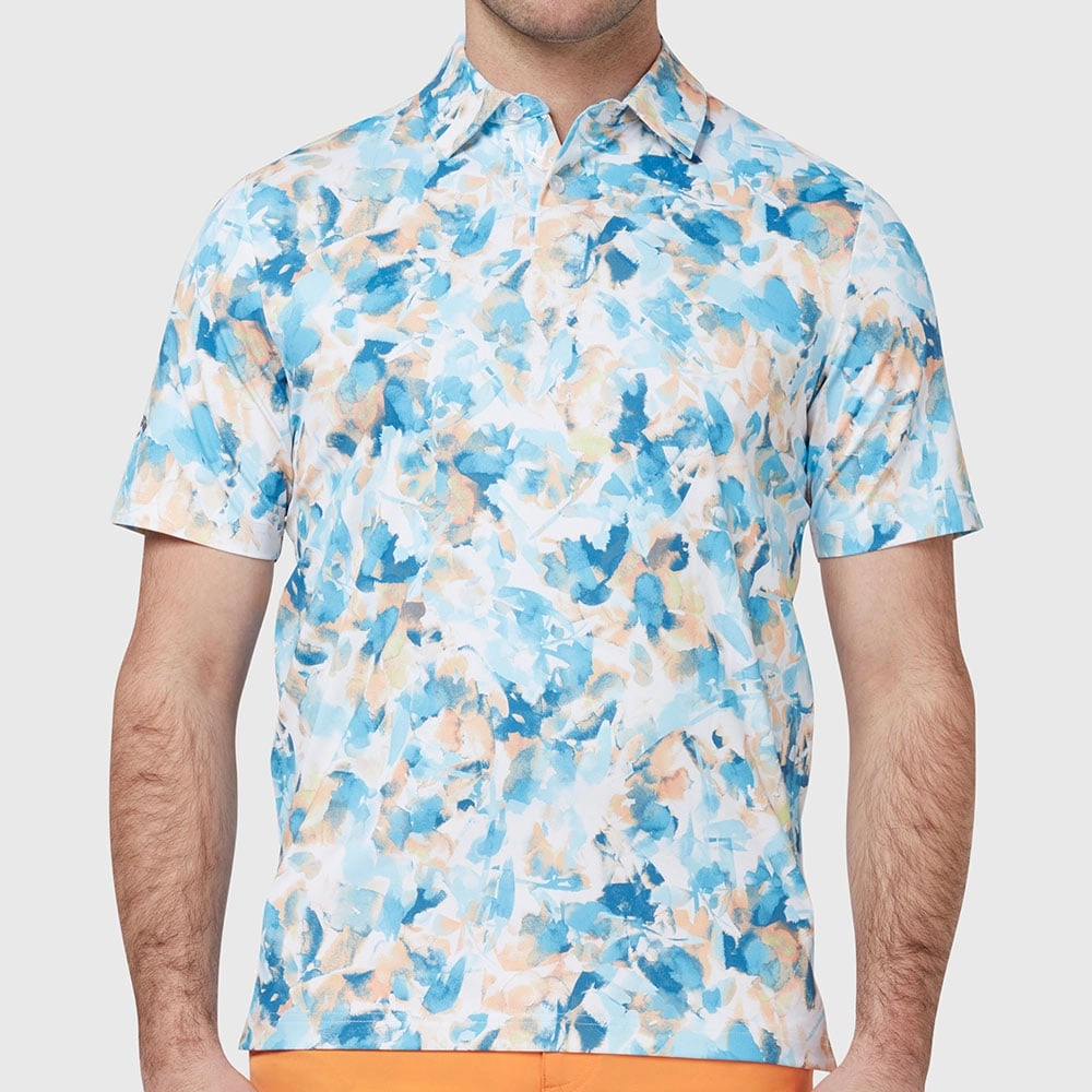 Callaway X-Ray Floral Print Polo Shirt - Bright White Fashionable Wear Street Trendy