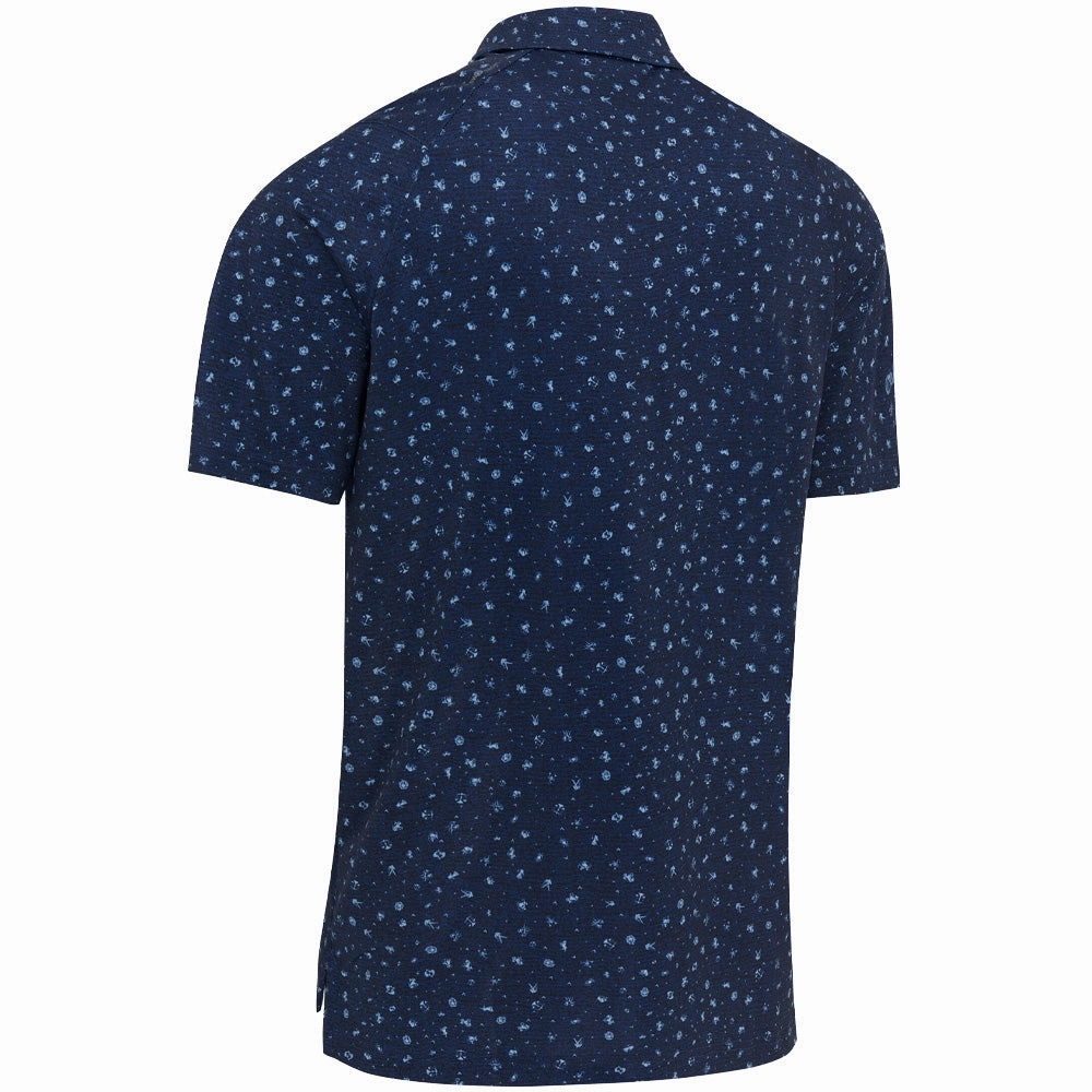 Callaway Zodiac Novelty Print Polo Shirt - Mazarine Blue Heather Feminine Appeal