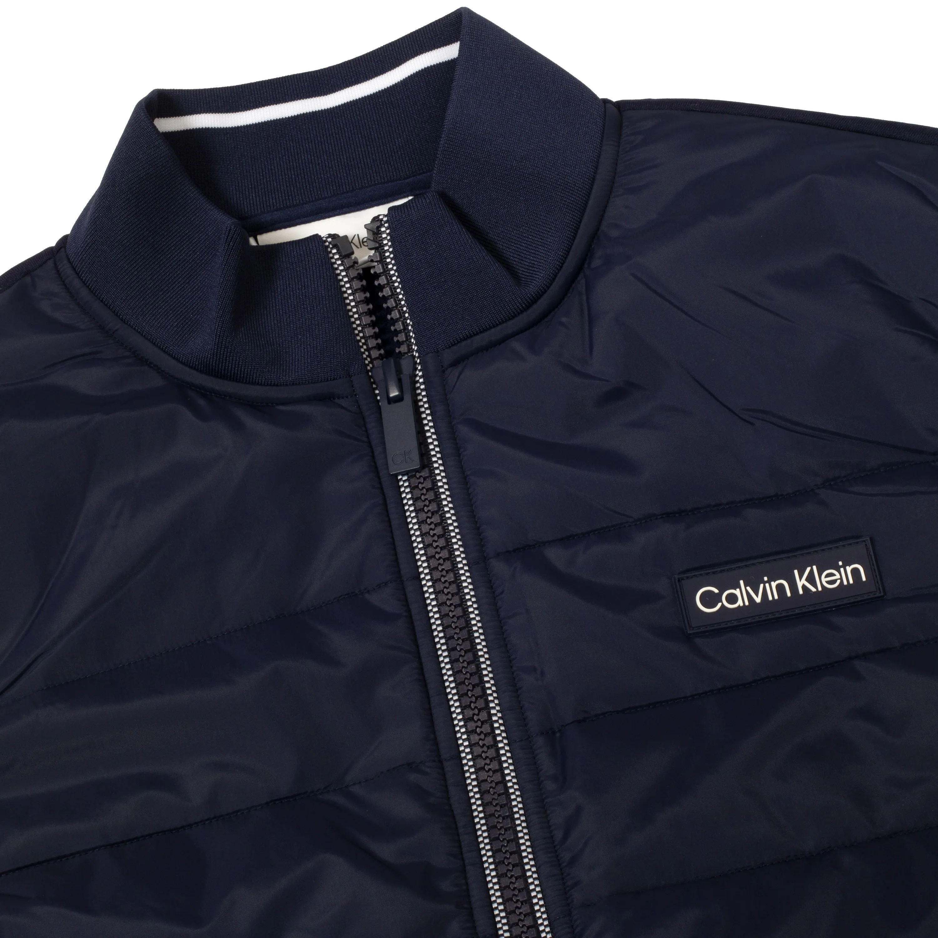 without buttons breathable in humidity Calvin Klein Baylor Creek Hybrid Full Zip Gilet - Evening Blue